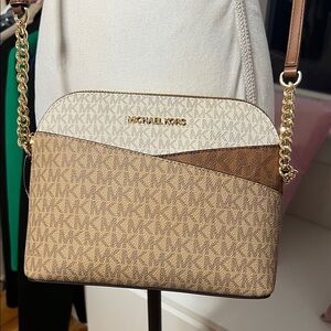 Michael Kors classic Beige and Brown Crossbody Bag
